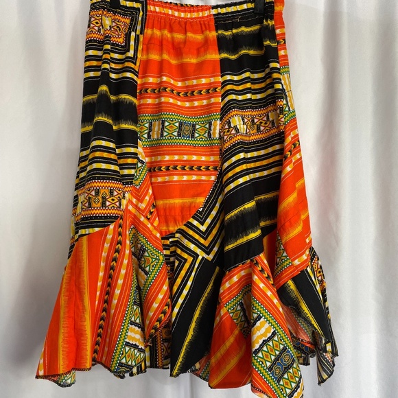Tribal Dresses & Skirts - Handmade Tribal Skirt Vibrant Color Knee Length Lightweight Elastic Waist